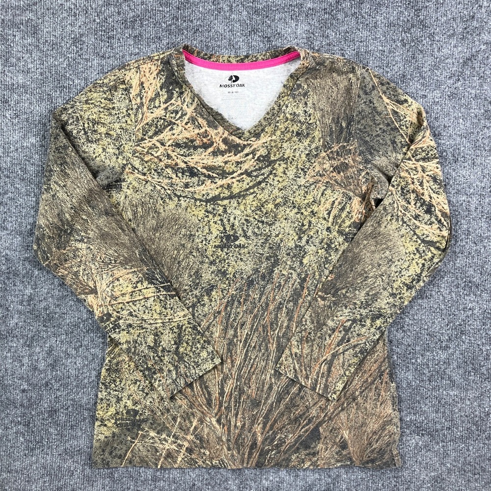 Mossy Oak Womens Long Sleeve Camo Shirt Size M 8-10 Hunting Outdoor Tee